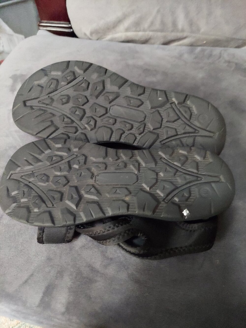 Northside stretchy sandal, black, and gray.